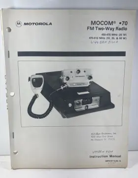 68P81011E30-G MOTOROLA Mocom Radio Uhf Instruction Manual