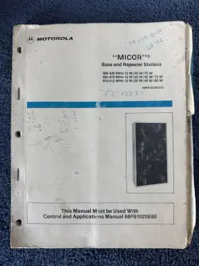 68P81025E50-D MOTOROLA Micor Base Station Repeater Manual
