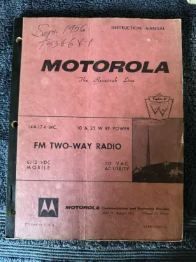 T43GGY-1 MOTOROLA Research Line Fm Radio Manual Instruction