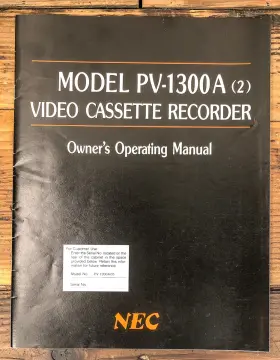 PV-1300A NEC Vcr Owners User Manual