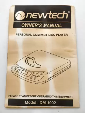DM-1002 NEWTECH Disc Player Owners Manual #2