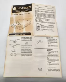 DM-1002 NEWTECH Disc Player Owners Manual #3