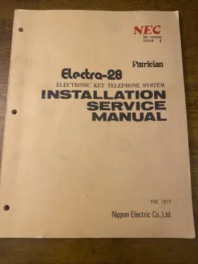 ELECTRA-28 NIPPON ELECTRIC CO Service Manual Key Telephone