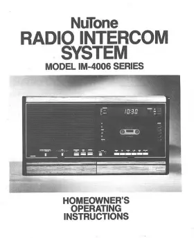 FS-1550 NUTONE Radio Cassette Intercom Service Schematic #3