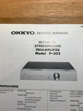 P-303 ONKYO Amp Preamplifier Service Manual Schematic