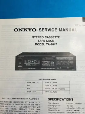 TA-2047 ONKYO Cassette Tape Deck Service Manual Schematic