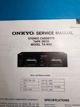 TA-W55 ONKYO Cassette Tape Deck Service Manual Schematic
