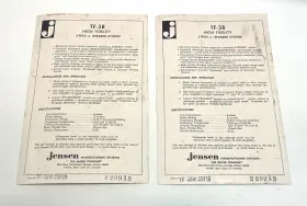 TF-3B ONKYO Specification Sheets Jensen Speaker Backs Copy