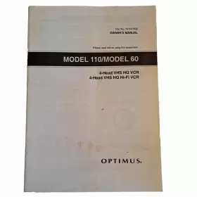 16-547-630 OPTIMUS / RADIO SHACK Owners Manual Vhs Hq Vcr #2