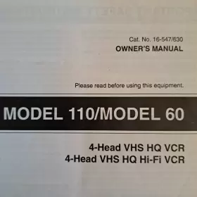 16-547-630 OPTIMUS / RADIO SHACK Owners Manual Vhs Hq Vcr
