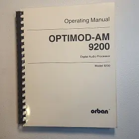 9200 ORBAN Optimod Am Digital Audio Processor Operating
