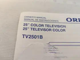 TV2501B ORION Television Manual Owners Operators Booklet #2