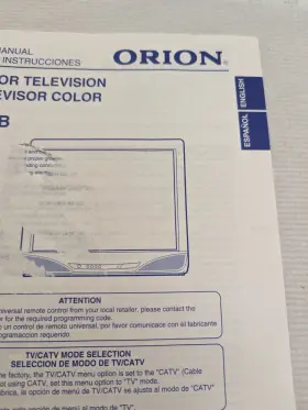 TV2501B ORION Television Manual Owners Operators Booklet #3