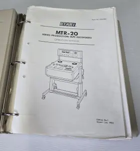 MTR-20 OTARI Tape Recorder Operation Manual