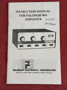 MPN-90A PALOMAR Instruction Manual Amplifier