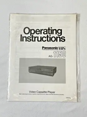 AG-1150 PANASONIC Vcr Operating Manual