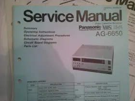 AG-6650 PANASONIC Paper Service Manuals Supplement #3