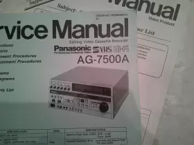 AG-7500A PANASONIC Paper Service Manual Supplements #3