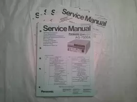 AG-7500A PANASONIC Paper Service Manual Supplements