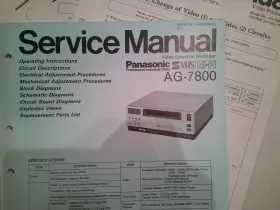 AG-7800 PANASONIC Paper Service Manual Supplements #3