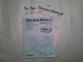 AG-7800 PANASONIC Paper Service Manual Supplements