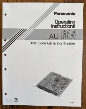 AU-45H PANASONIC Mii Vcr Coder Reader Owners Manual