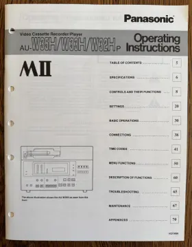 AU-W32H PANASONIC Mii Vcr Owners Manual
