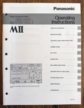 AU62 PANASONIC Mii Vcr Owners Manual