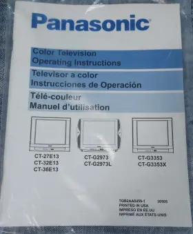 CT-27E13 PANASONIC Manual Tv Operating Booklet