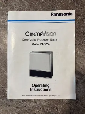 CT-3700 PANASONIC Cinema Vision User Manual