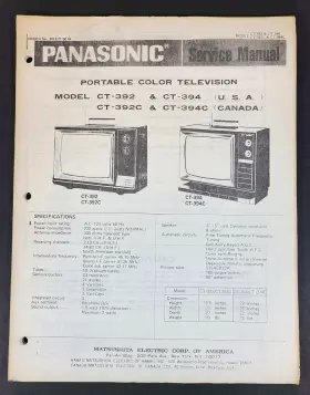 CT-392 PANASONIC Television Service Manual