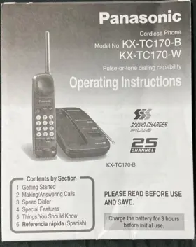 KXTC170B-W PANASONIC Cordless Phone Operating Instruction