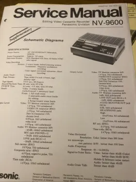 NV-9600 PANASONIC Service Manual Edit Cassette Recorder