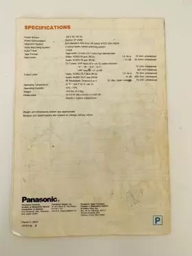 PV-1363 PANASONIC Operating Vhs Vcr Recorder Omnivision #2