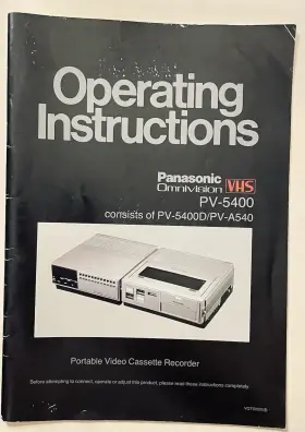 PV-5400-PV-A540 PANASONIC Omnivision Vhs Operating