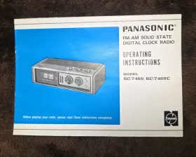RC-7469-RC-7469C PANASONIC Fm Am Clock Radio Manual User