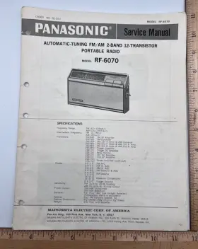 RF-6070 PANASONIC Service Manual Radio Matsushita