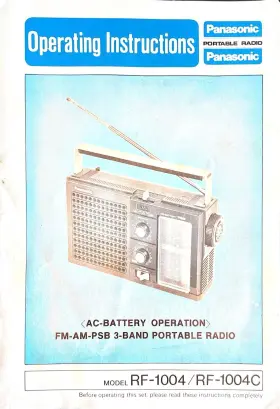 RQX5626ZA PANASONIC Operating Manual Am Fm Psb