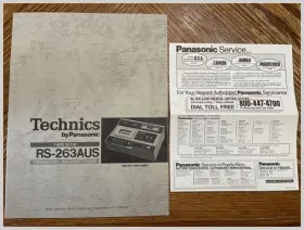 RS-263AUS PANASONIC Technics Cassette Deck Manual Docs Set