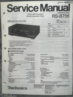 RS-B755 PANASONIC Technics Service Manual Cassette Deck