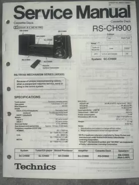 RS-CH900 PANASONIC Technics Service Manual Cassette Deck