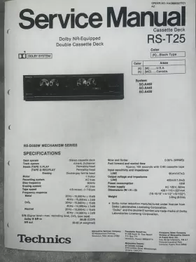 RS-T25 PANASONIC Technics Service Manual Cassette Deck