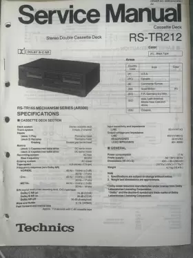 RS-TR212 PANASONIC Technics Service Manual Cassette Deck