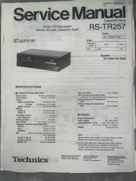 RS-TR257 PANASONIC Technics Service Manual Cassette Deck