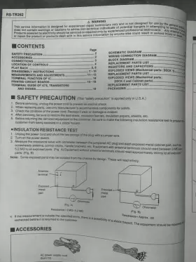 RS-TR262 PANASONIC Technics Service Manual Cassette Deck #2