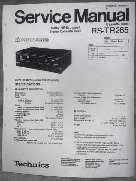 RS-TR265 PANASONIC Technics Service Manual Cassette Deck