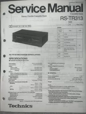 RS-TR313 PANASONIC Technics Service Manual Cassette Deck