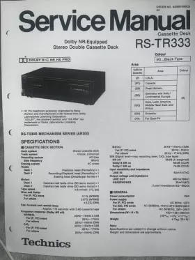 RS-TR333 PANASONIC Technics Service Manual Cassette Deck