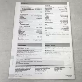 SC-PM11 PANASONIC High Dubbing Cassette Deck Instruction #3