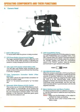VQTW0166 PANASONIC Video Camera Owners Operating Manual #2
